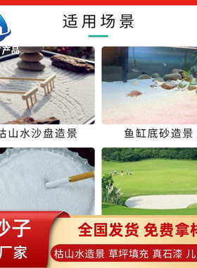 雪花白沙子石英砂白色细沙20-40目草坪填充沙厂家批发人造沙滩砂