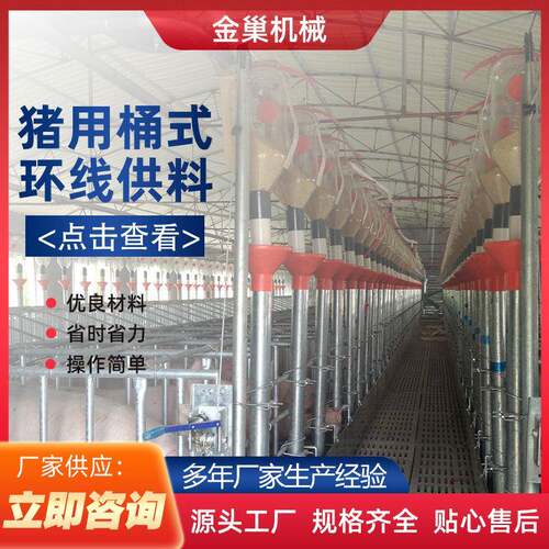 青岛厂家供应畜牧业机械设备猪用桶式环线供料自动喂料设备