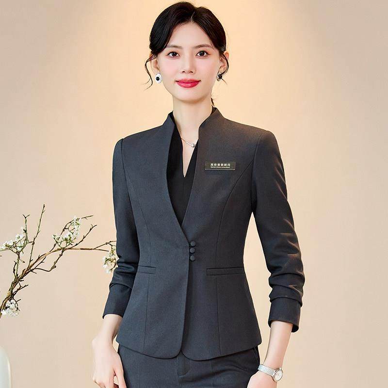 高端职业套装女春秋收腰西装珠宝店酒店前台经理美容院气质工作服