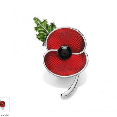 Classic red dripping poppy brooch Corsage British Remembranc