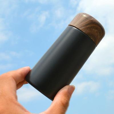 口袋杯男士150ml迷你小水杯保温杯清新潮流木纹覆古风杯子女小巧