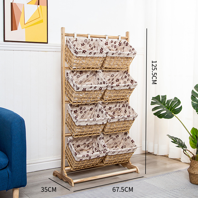 客厅卧室零食藤编书桌收纳置物架