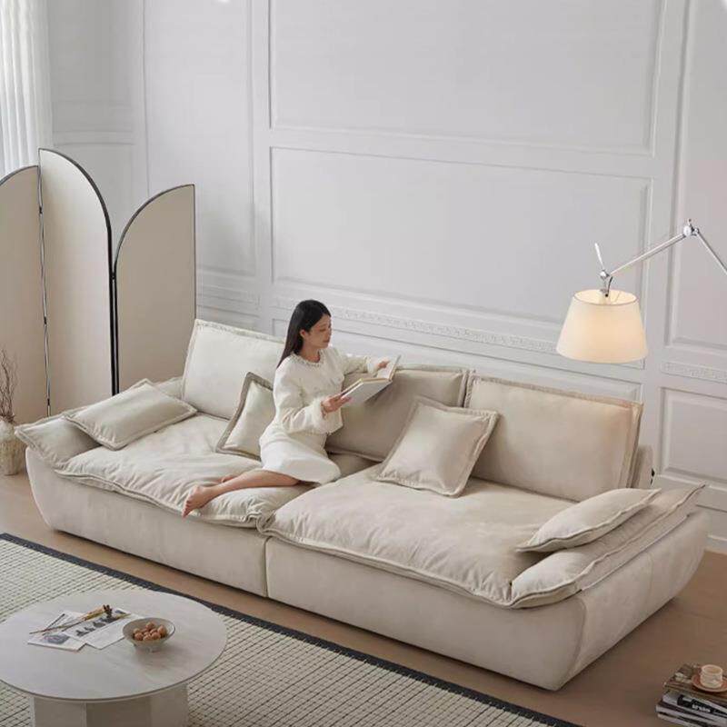 磨砂布帆船沙发意式极简客厅布艺超宽坐深佛山家具工厂防水防污