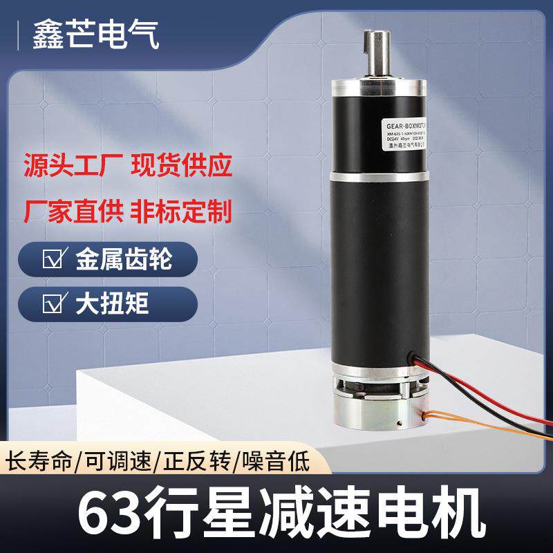 63行星减速电机微型直流行星齿轮减速小电机12V24V可调速低速马达