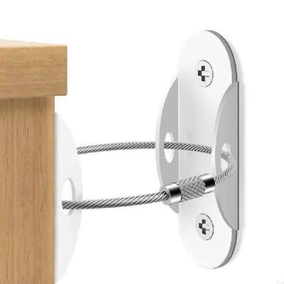 2pcs Furniture Straps Baby Proofing Metal Anti Tip