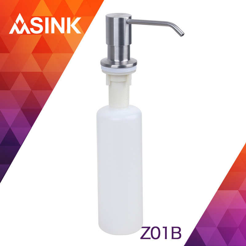 水槽皂液器304不锈钢头塑料瓶皂液器家用厨房洗洁精给皂器Z01B
