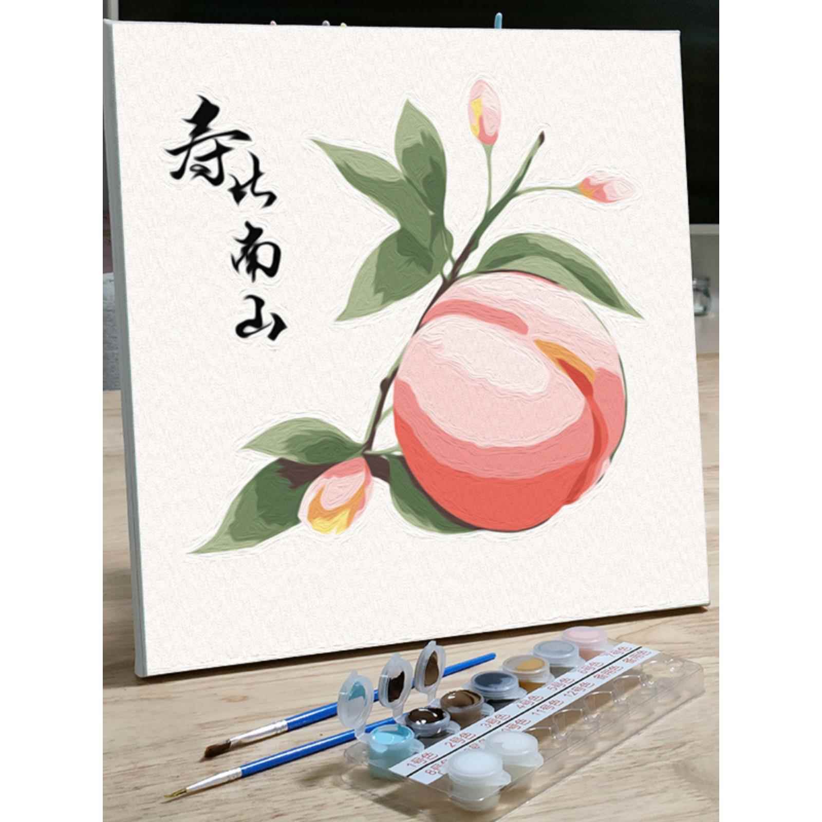 diy数字油画简单老人祝寿生日填色油彩画儿童手工填充装饰画