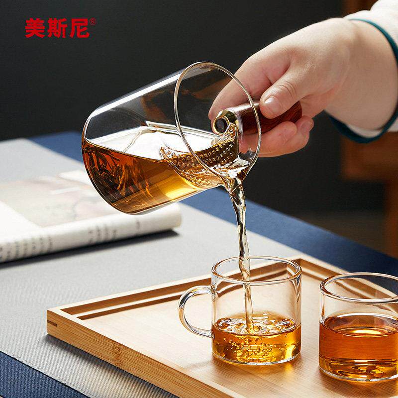 美斯尼玻璃公道杯高档茶滤茶漏一体公杯耐高温绿茶泡茶器功夫茶具