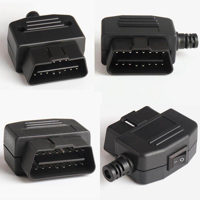 汽车公头接头 OBD2 连接器 插头+外壳+线卡+ 螺丝 OBD插头 J1962M