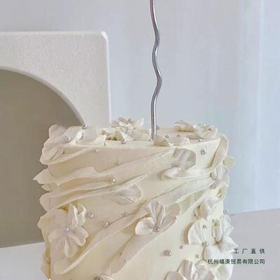 2025新款塑胶蛋糕模型网红简约珍珠蜡烛橱窗道具定 制假样品
