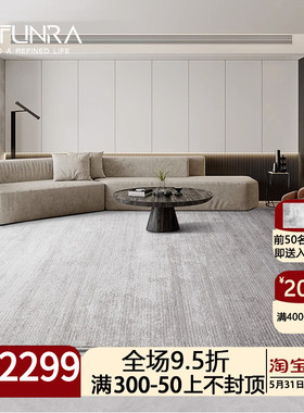 AUFUNRA地毯新西兰羊毛意式极简轻奢灰色客厅现代茶几毯卧室地垫