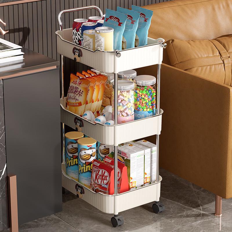 小推车置物架多层零食移动架落地卧室浴室收纳客厅厨房储物架