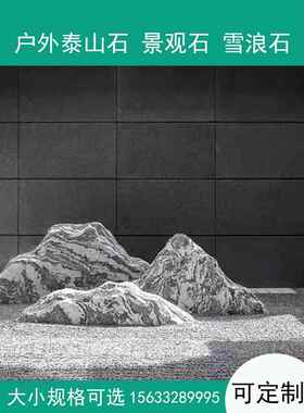 泰山石原石室外庭院干景观室外大型假山雪浪石组合景观石观赏雕刻