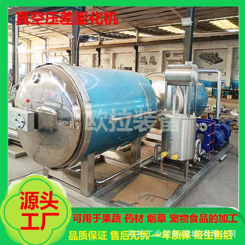 芒果脆真空膨化设备无花果片压差膨化机大型苹果脆葡萄干膨化机