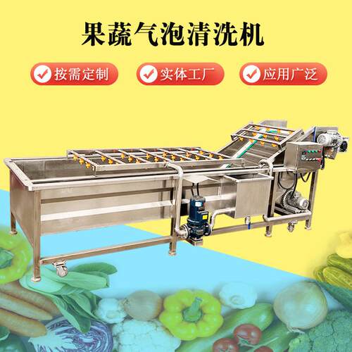 圣女果果蔬清洗机小黄姜连续式气泡清洗机蔬菜气泡翻浪清洗机