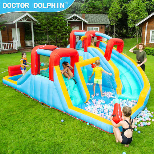 DOCTOR DOLPHIN充气城堡儿童喷水蹦床家庭大型室外内跳床滑梯组合