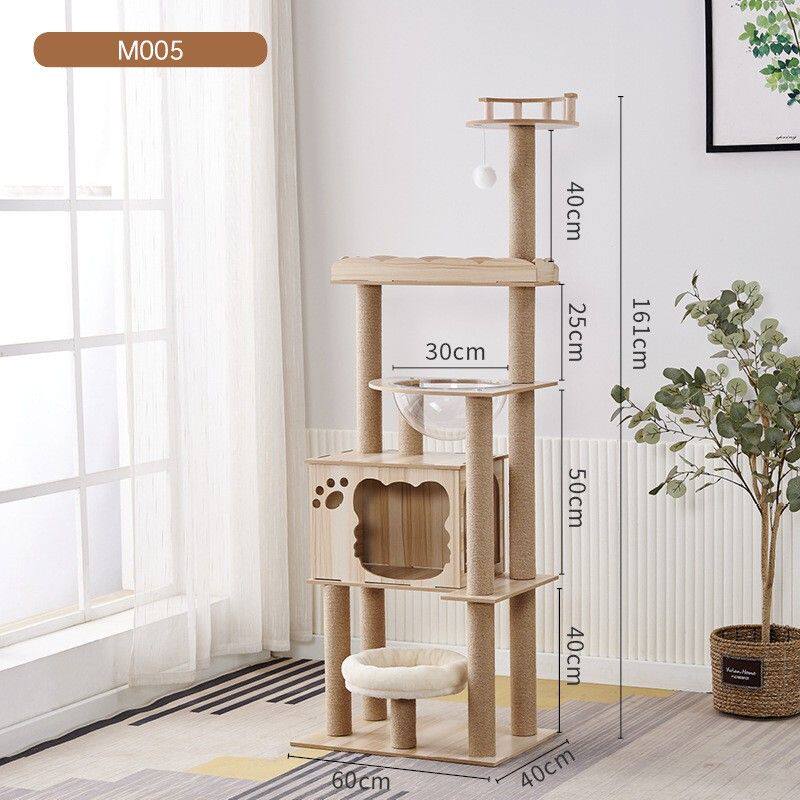 木质猫爬架大型太空舱猫窝猫树一体猫架子猫抓板猫抓柱猫跳台