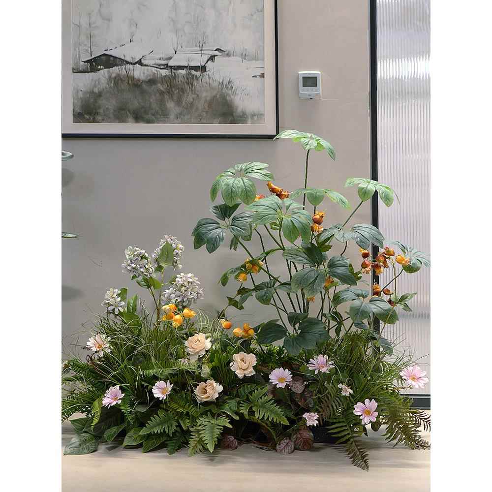 客厅网红直播间会议室橱窗餐厅落地花艺绿植可假花