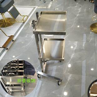 不锈钢美容美发推车剪发折叠发廊专用理发烫染车杠车工具车工具柜