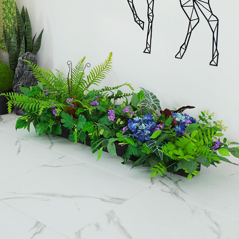 花仿真厅花假花摆D款波斯设外仿真绿植花槽仿生波斯箱蕨餐隔断景