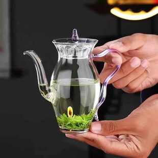 煮茶玻璃壶 手工耐高温玻璃茶壶水仙壶厚底家用泡茶专用泡茶壶冬季