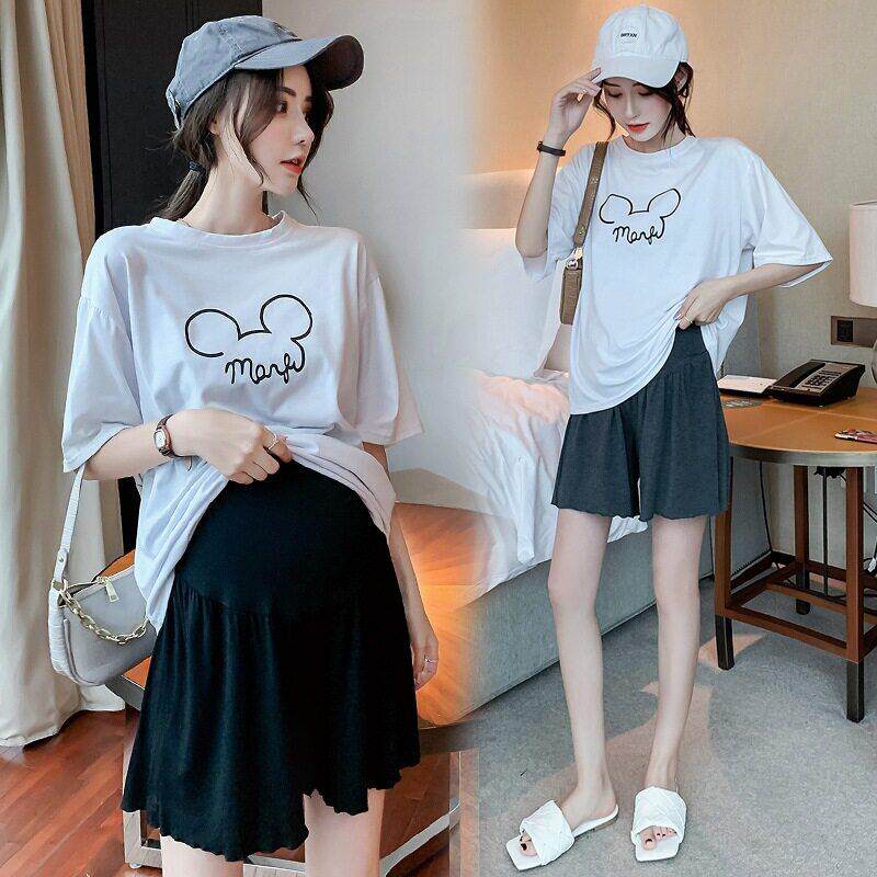 孕妇居家可调节短裤夏季怀孕期睡裤薄款托腹打底裤外穿家居舒适裤