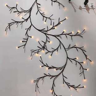 客厅卧室布置彩灯串节日装 饰树枝灯串灯厂家144led树枝藤条网红in