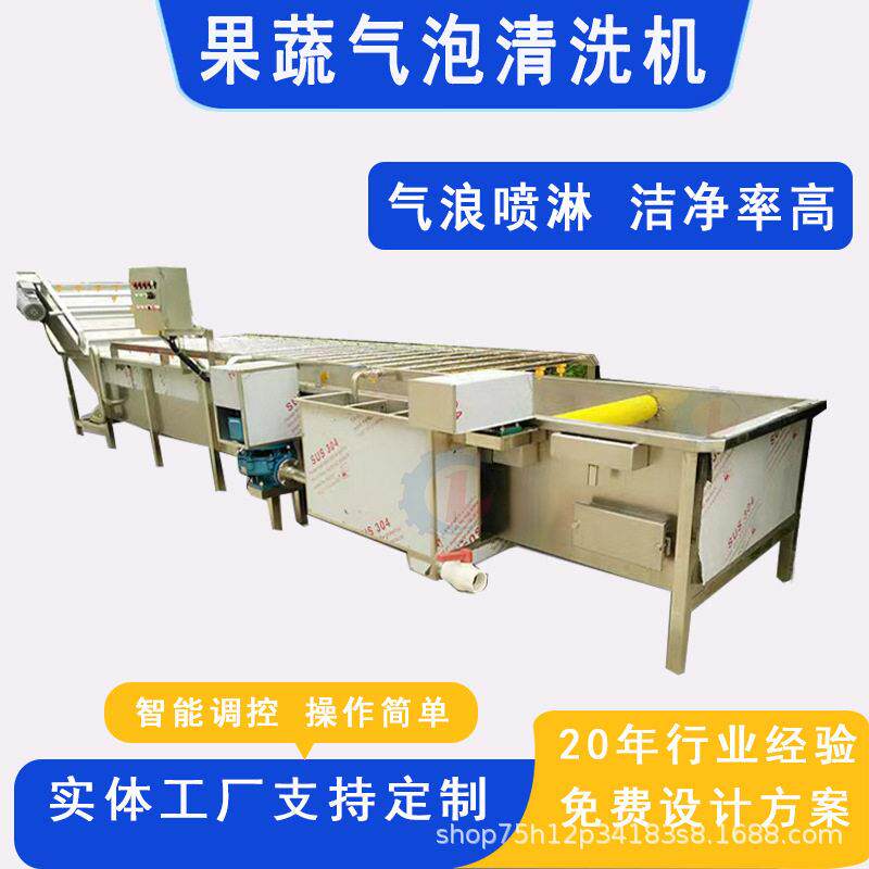 鲜笋预处理清洗机全自动果蔬加工设备芦笋清水笋清洗机漂烫冷却线