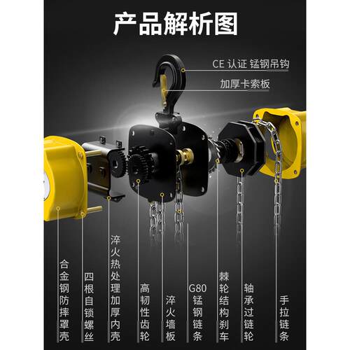 51KM葫迷手拉葫芦0.2/1/2t半吨小型手动芦5你倒链SZK吊机起