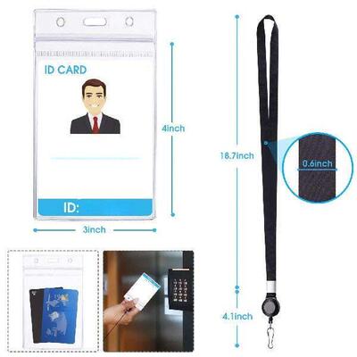 Retractable Badge Reel Neck Strap Lanyard with Card Cover