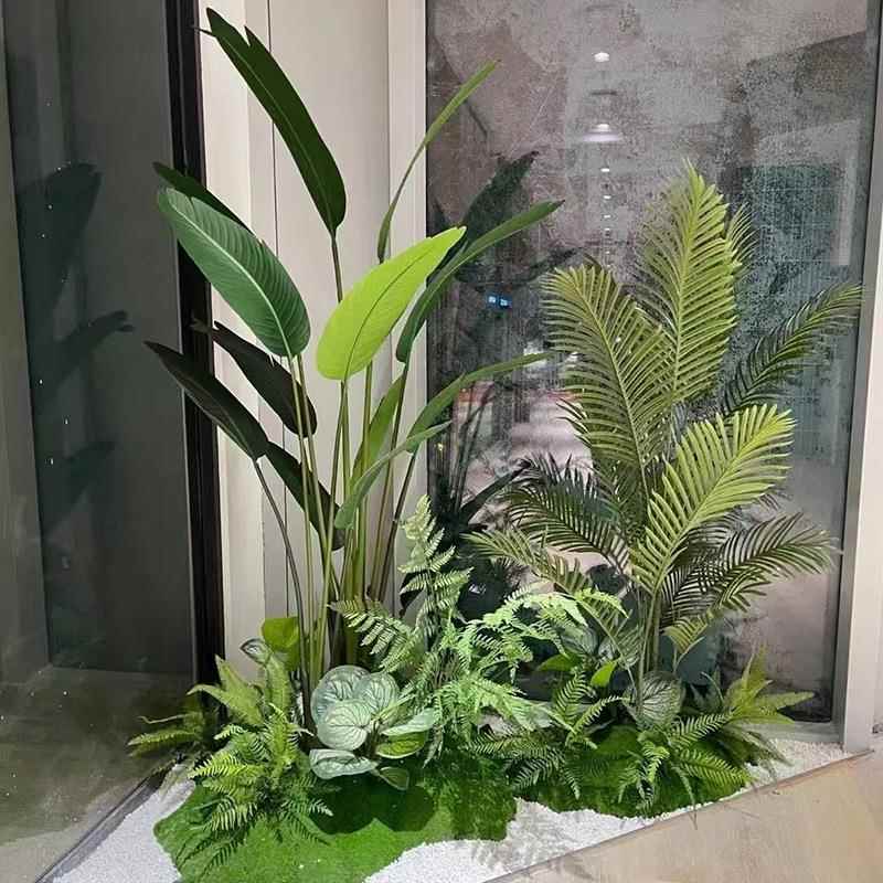 假绿植阳物台景关02观室内外橱窗装饰假院植物庭玄仿真植造景组合
