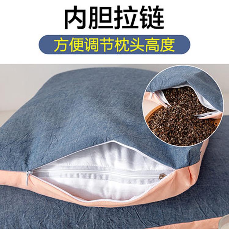 新款直销荞麦枕头大人枕芯单人护颈椎学生全棉家用带凉席枕套草本