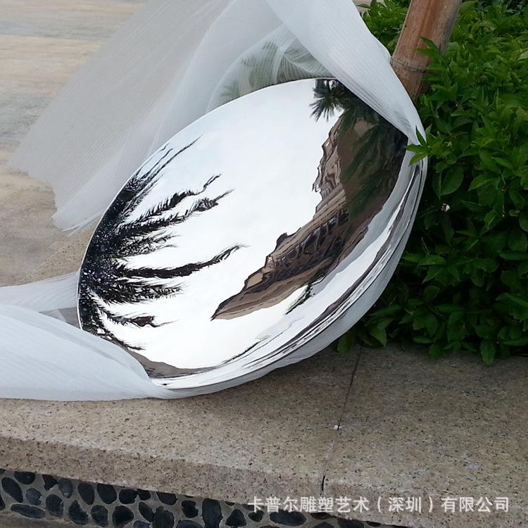 圆形弧面不锈钢挂件锅形镜面墙体挂饰酒店室内彩色电镀圆壁饰装饰