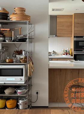 日式不厨锈钢置架落地多层客厅阳台置物架68730书架房物微波层炉