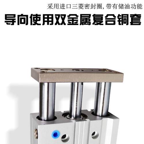 薄型带导杆三杆三轴气缸MGPM缸径25/32/40/50/63/80-25/50/75/100