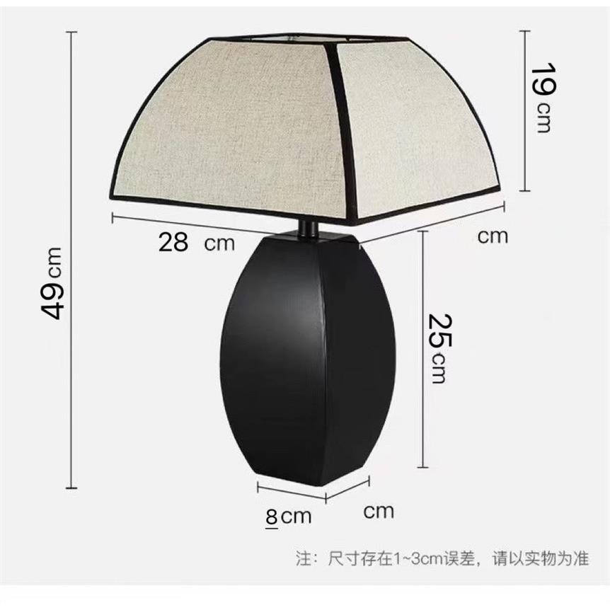 正品新中铁式艺布艺方罩中古台灯现代简约客厅书格房卧室风中式头