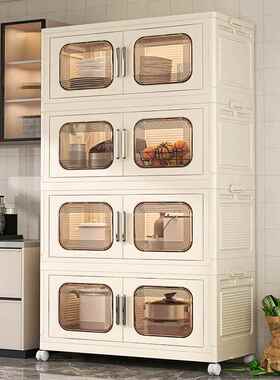 80cm折叠双开门收纳柜玩具免安装塑料儿童衣服置物柜子储物柜