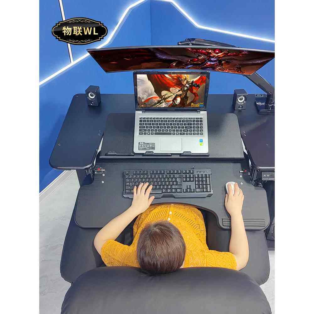 升降电脑桌站立式电脑桌电动升降移动电脑桌站立式坐卧舱悬挂支架