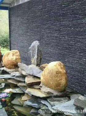 厂家供应黑色流水板黑色青石材黑色乱形青石材切面黑青石材