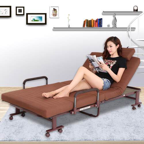 欧莱特曼免安装折叠床办公室午休午睡Folding bed 加厚床垫单双人