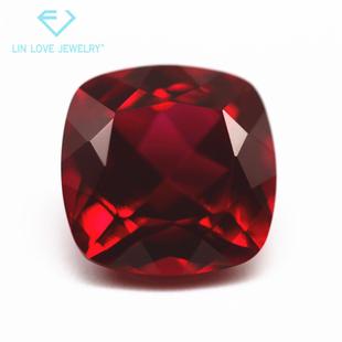肥正方形培育红宝石 肥方枕形实验室培植再生长Ruby鸽血红宝石