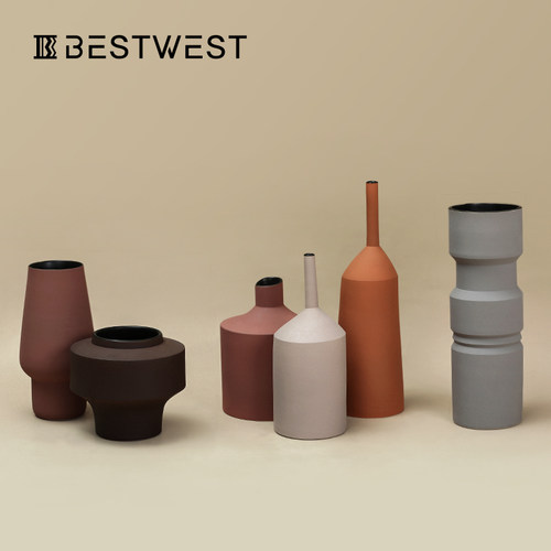 摆件软花瓶摆设现代家居客厅几何计兰迪装设陶瓷西 博家居莫简约