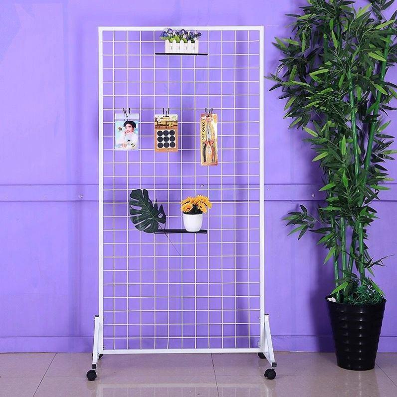 落地铁艺网架立式展示架幼儿园作品网格货架置物架饰品展会展示架