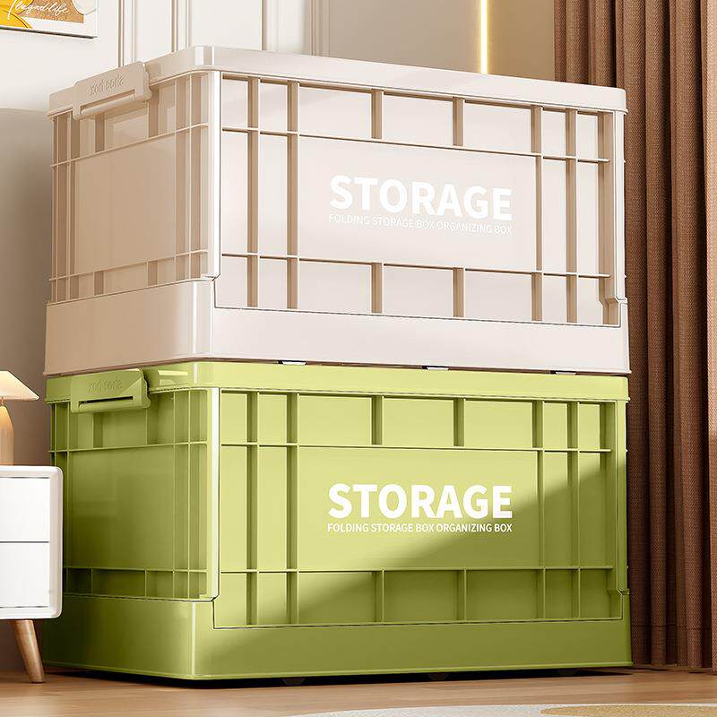 塑料折叠带收纳箱业可堆叠M-XM-803大容量储物箱居家工轮外露户营