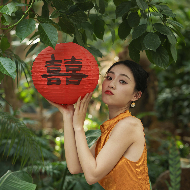 新品结婚小挂件红喜字灯笼喜庆中式婚礼摆件树挂婚房布置立体拍照
