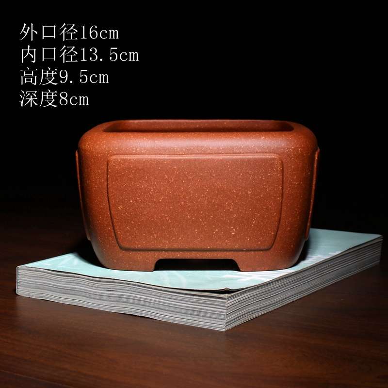 花盆老桩小精品菖蒲口紫砂三角盆景托盘梅花盆栽四方形面窝奎