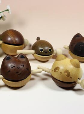 乌檀木解压小玩具稳定情绪摆件治愈系可爱木鱼鲸鱼上班摸鱼礼物