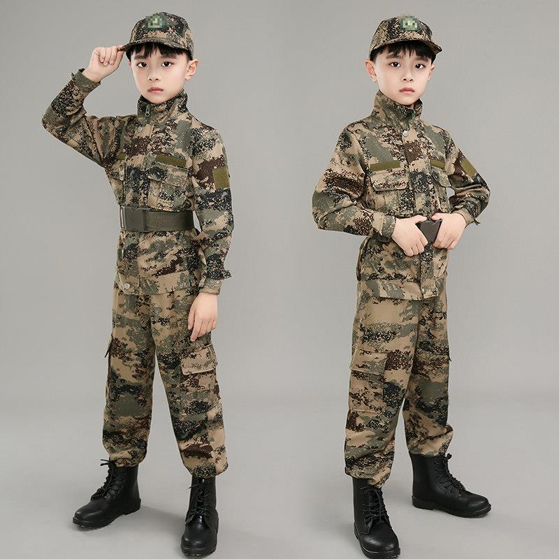儿童迷彩服套装小学生户外军训女童演出衣服春夏男童特种兵作战服