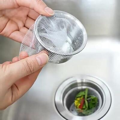 Sink Filter Net, 100-Pack Drain Strainers for Kitchen Sinks,
