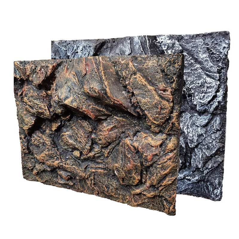 爬缸爬箱雨林缸鱼缸背景板3d立体岩石树根背景装饰墙板造景装饰